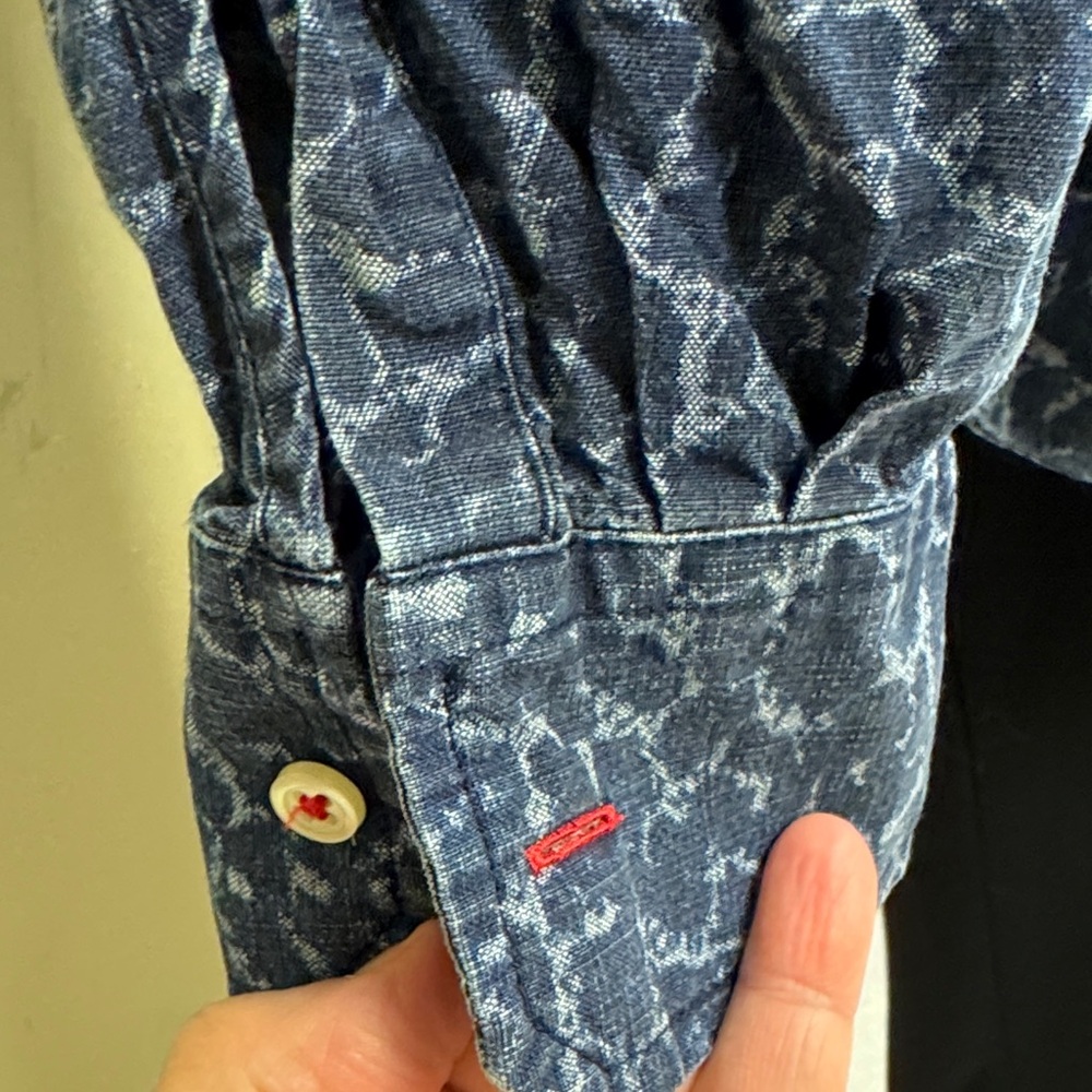 Talbots Blue Patterned Button Down Shirt - image 3